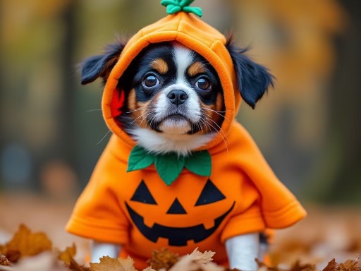 A pumpkin dog Halloween costume. There’s something irresistibly cute about seeing a dog dressed up in a pumpkin costume!